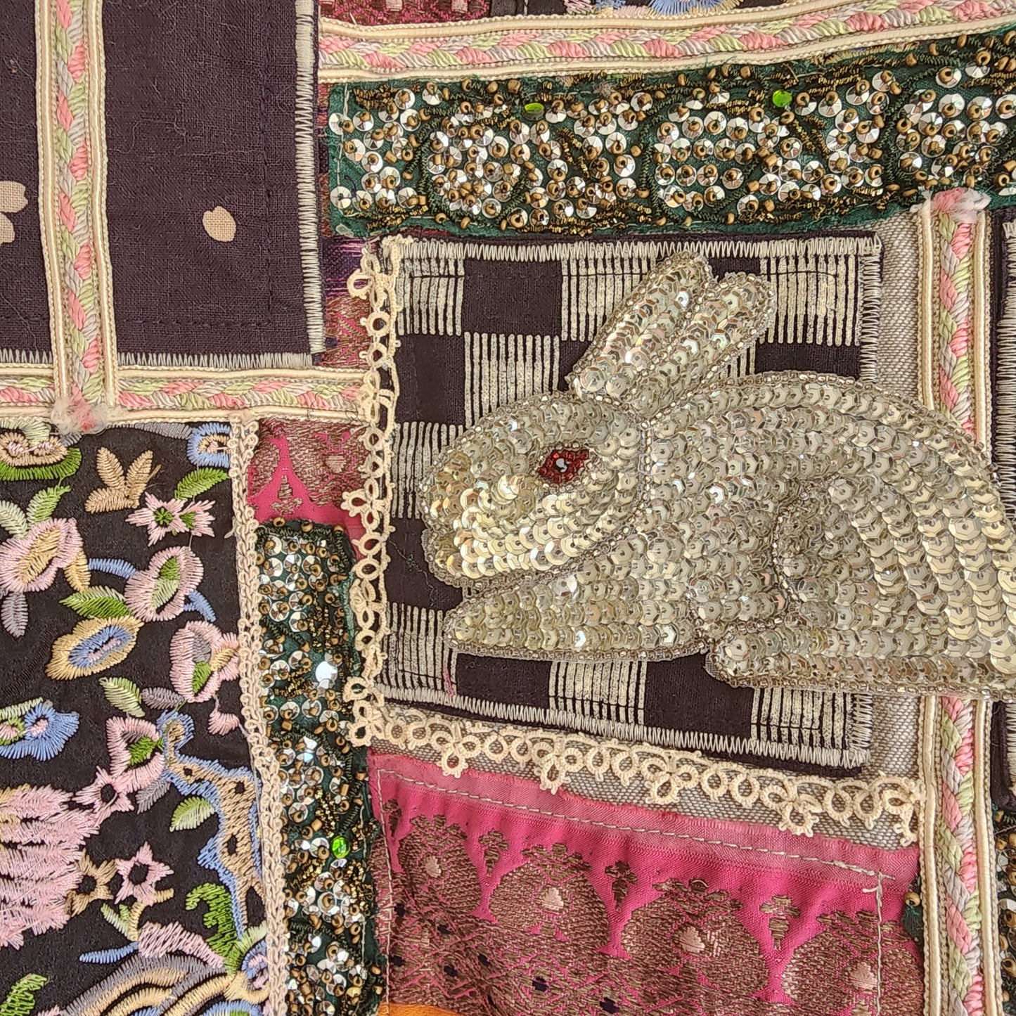 oversized appliqued tote bag