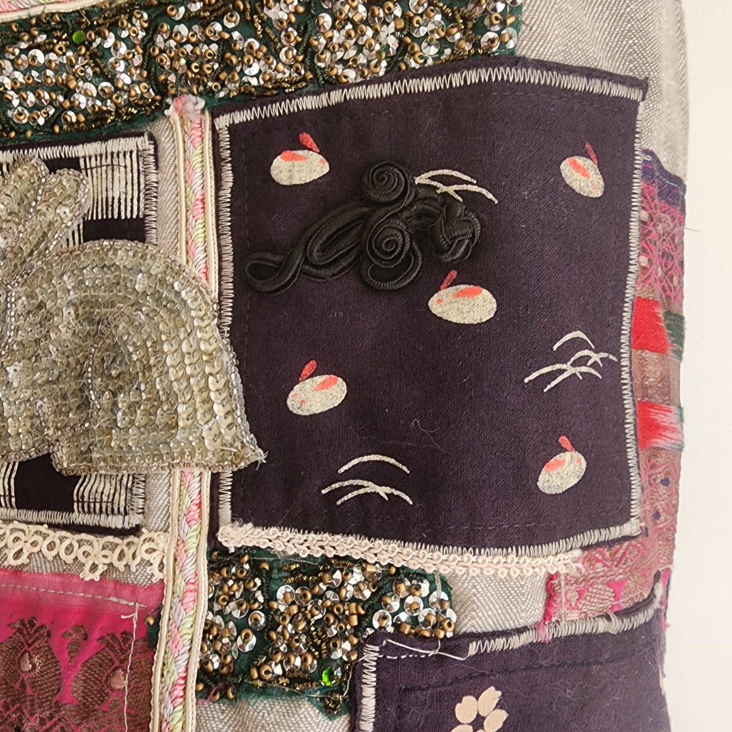 oversized appliqued tote bag