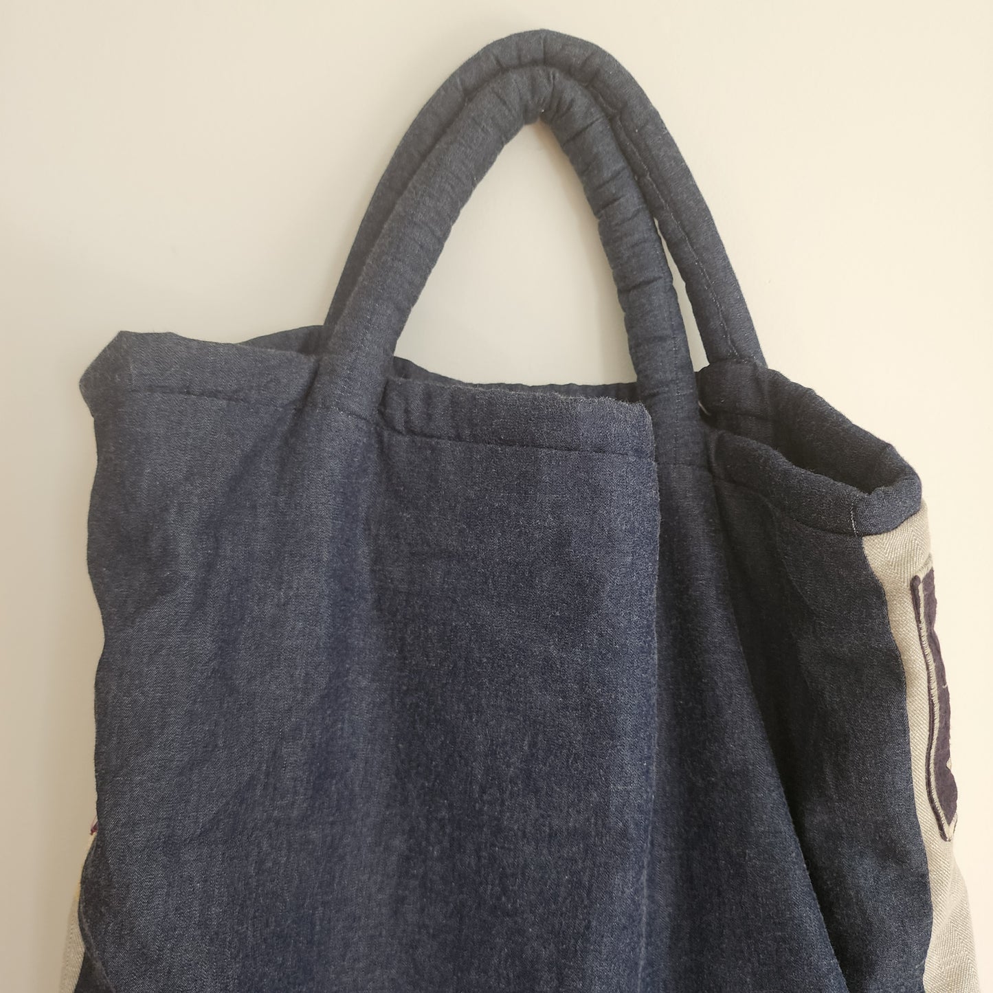 oversized appliqued tote bag