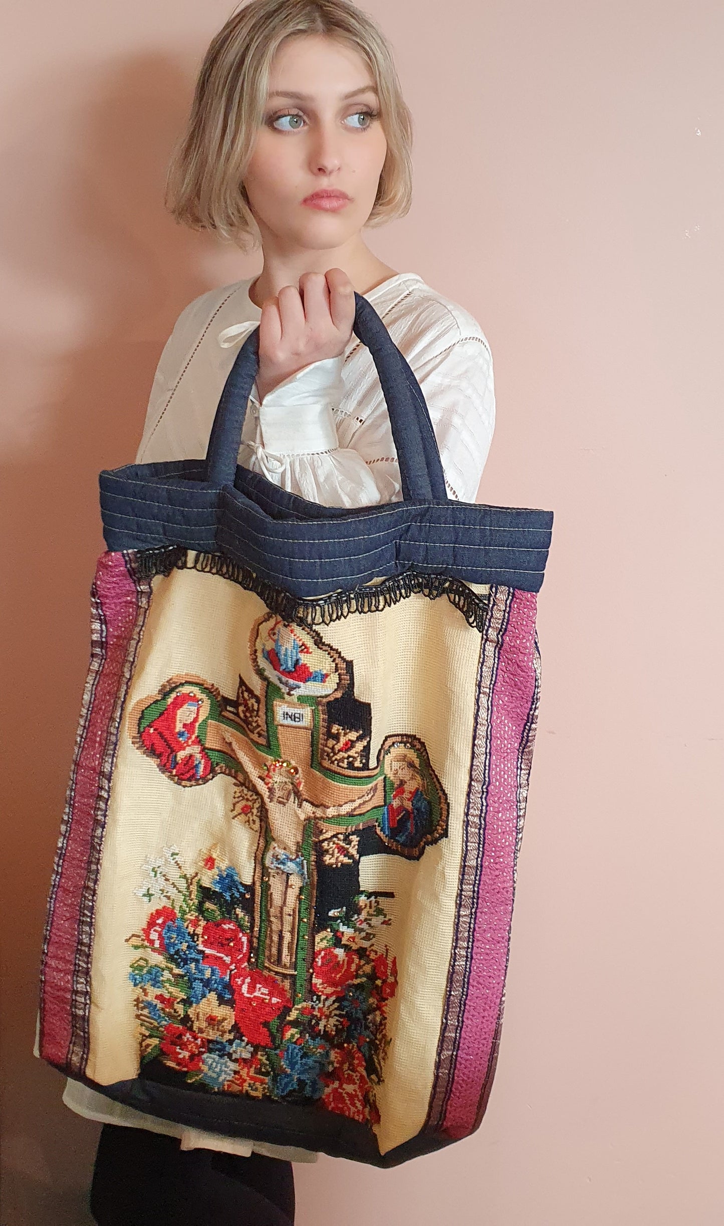 oversized tapestry tote bag