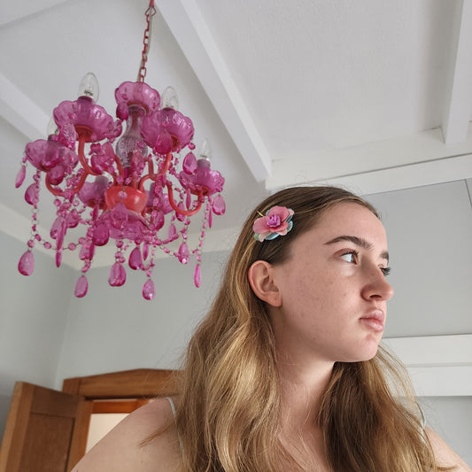 Hand-made small flower hair clip